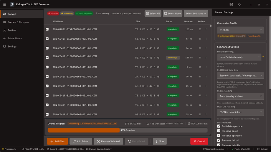 Reforge application screenshot